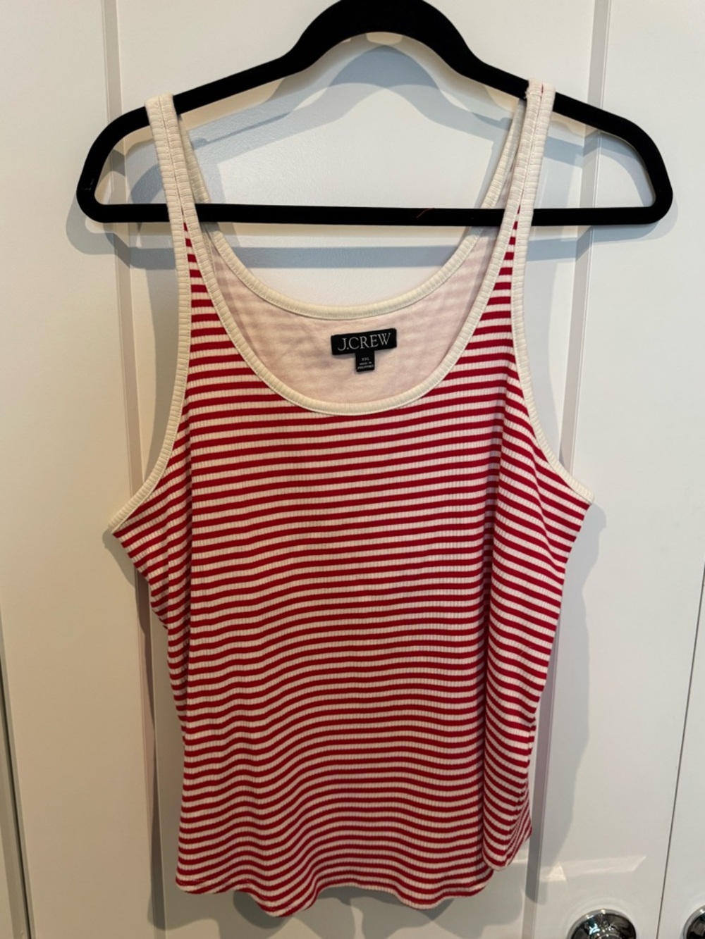 J. Crew Red and White Striped Tank Top